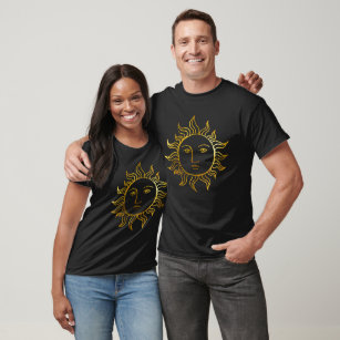 Camiseta Quic Celestial Ouro Foil Vintage Witage Sun