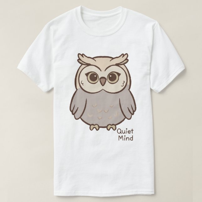 Camiseta Quiet Mind Owl (Frente do Design)
