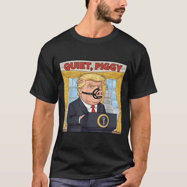 Camiseta Quiet Quiet Ggy Funny Sarcastic Litical G Cartoon  (Frente)
