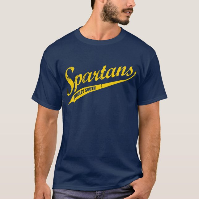 Camiseta Quigley South Script Spartans t-shirt CURSIVE (Frente)