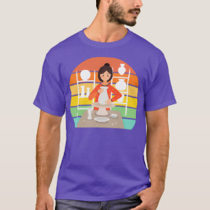Camiseta Quilo Cerâmico Da Mulher Da Potência Retroativa