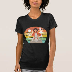 Camiseta Quilo cerâmico de mulher com bateria retrô