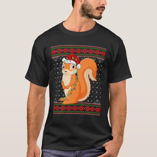 Camiseta Quilo de Natal Luzes de Natal Feias Papais noeis d (Frente)