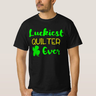 Camiseta Quilter Mais Sortudo Que Nunca Emprega O Dia Da Ir