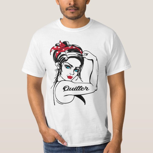 Camiseta Quilter Rosie O Pino Do Rodômetro Para Cima (Frente)