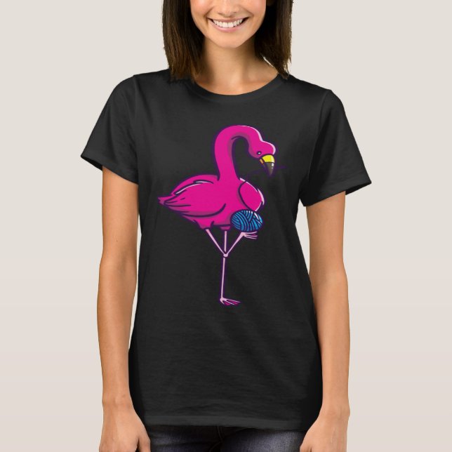 Camiseta Quilting Crochet Gif for Women Knitting Flamingo (Frente)