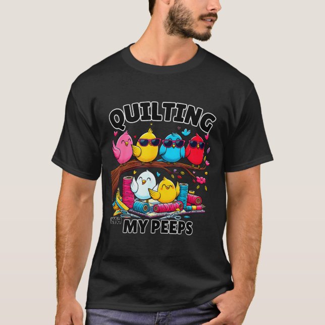 Camiseta Quilting Hanging With My Funny Women Toddler Kids  (Frente)