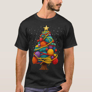 Camiseta Quiltro de tricô de crochê de árvore de Natal