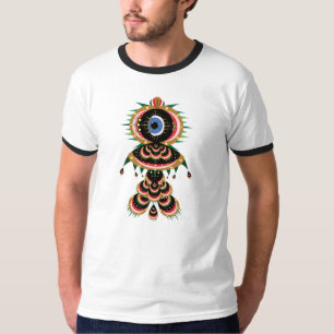 Camiseta Quimera - Camisa-T de Ringer de Pássaro de Peixe