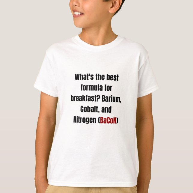 Camiseta Química Bacon Pun Pai Ciência Engraçada (Frente)