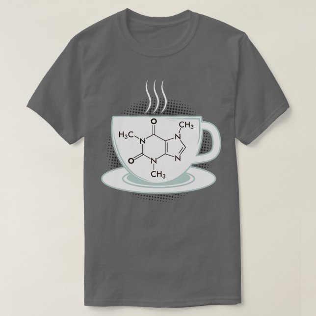 Camiseta Química Caffeine Molecule (Frente do Design)