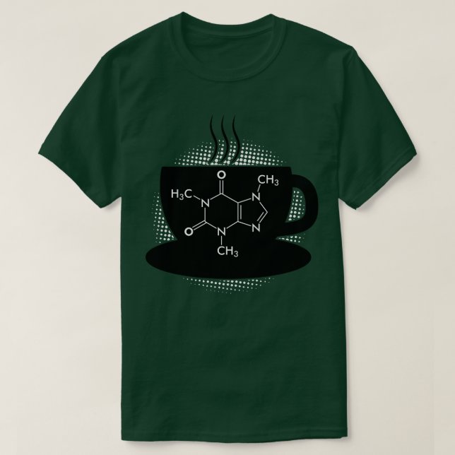 Camiseta Química Caffeine Molecule 1 (Frente do Design)