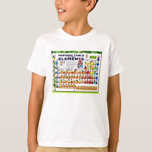 Camiseta Química, ciência, mesa periódica de elementos (Frente)
