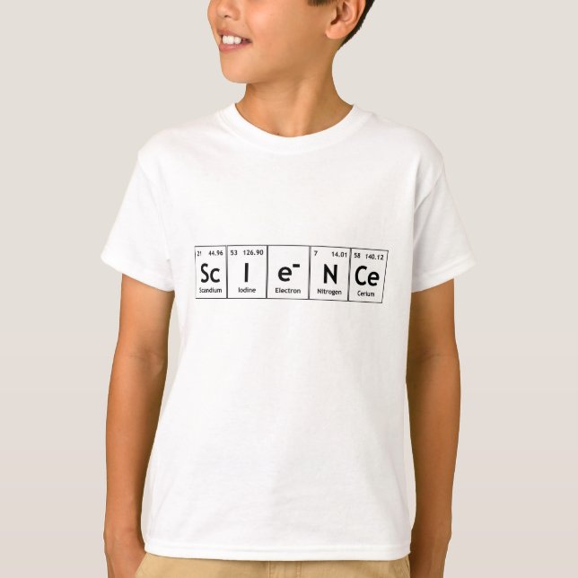 Camiseta Química da palavra dos elementos de mesa periódica (Frente)