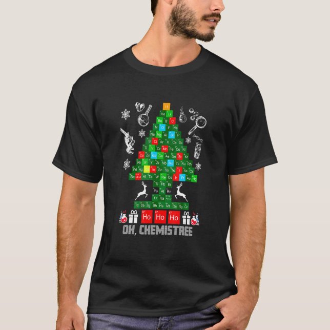 Camiseta Química de Ciência da Árvore de Mesa Periódica (Frente)