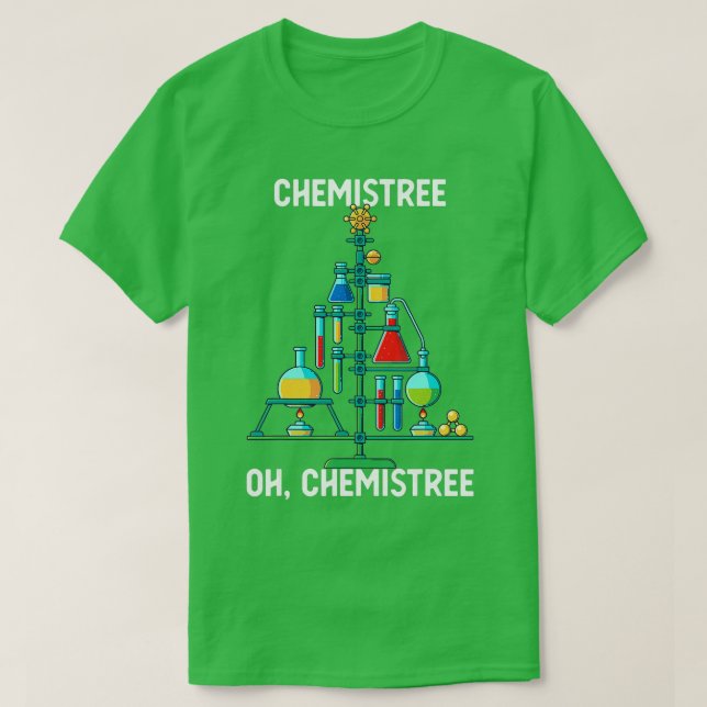 Camiseta Química de Química de Árvore de Natal Engraçada (Frente do Design)