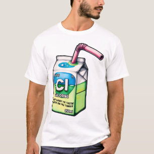 Camiseta Química do Cloro Caixa de Leite Engraçada Ciência