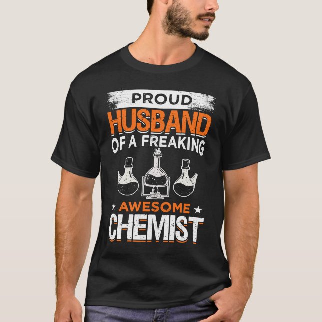 Camiseta Química do Laboratório de Química do Husband Chemi (Frente)