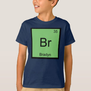Camiseta Química do Nome Bradyn Elemento Tabela Periódica