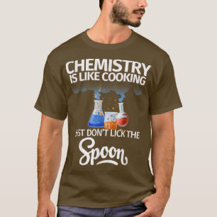 Camiseta Química é como Cozinhar Hilariante, trocadilho de 