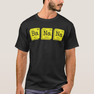 Camiseta Química Engraçada Amarelo Banana Mesa periódica