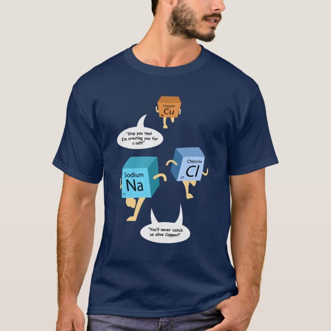 Camiseta Química Engraçada, Mesa periódica (Frente)