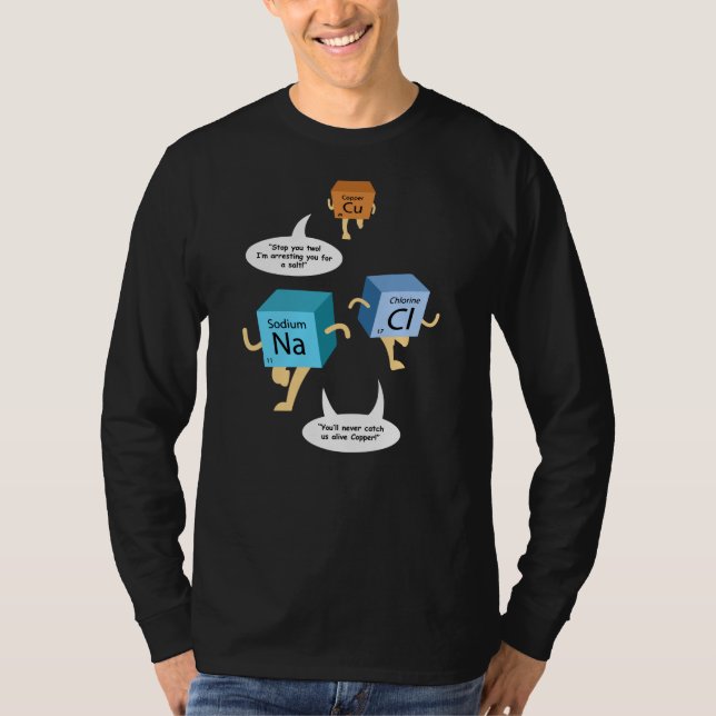 Camiseta Química Engraçada, Mesa Periódica (Frente)