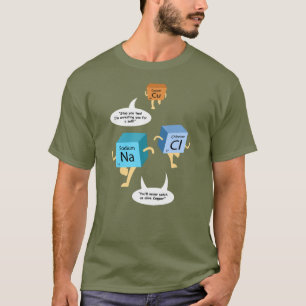 Camiseta Química Engraçada Nerd Periódico de Mesas