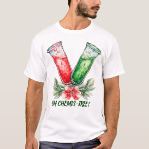 Camiseta Química Festiva Tubo de Ensaio Arte Pun