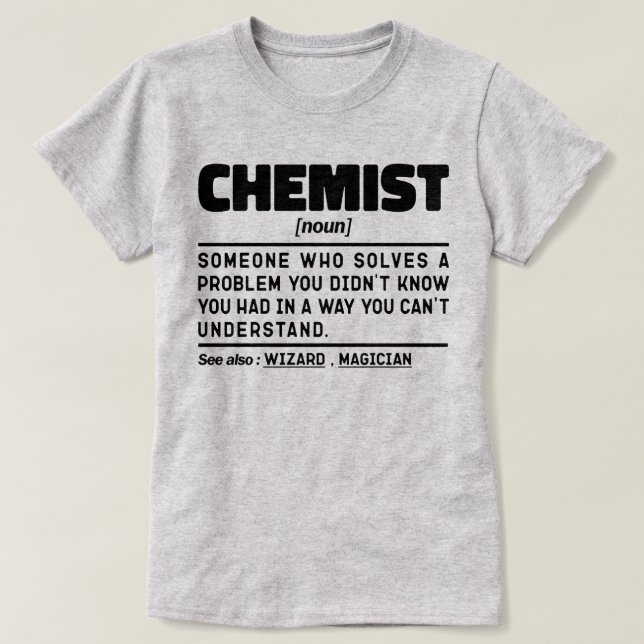 Camiseta Química Noun Science Lover Lab Technician Engraçad (Frente do Design)