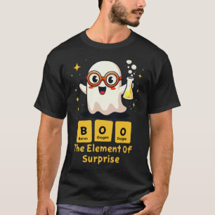 Camiseta Química Periódica Engraçada Nerd Fantasma Boo Hall