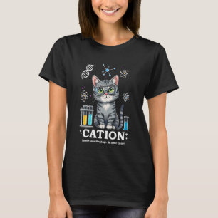 Camiseta Químico Gato Cátion Meme Divertido Ciência Gatos Q