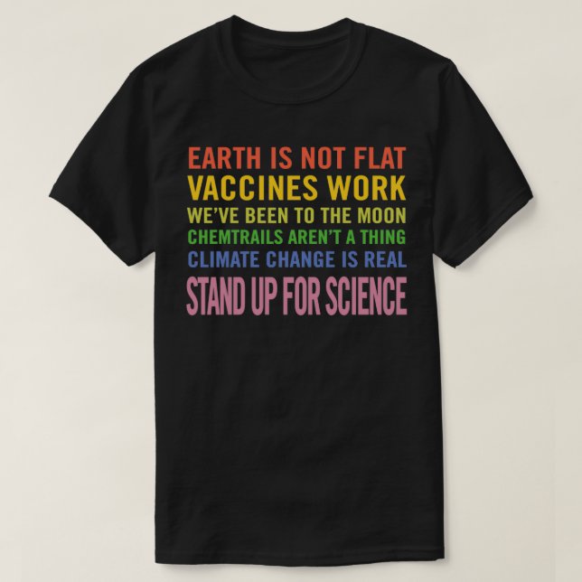 Camiseta Químicos de Vacina Plana Terrestre Ciência das Alt (Frente do Design)