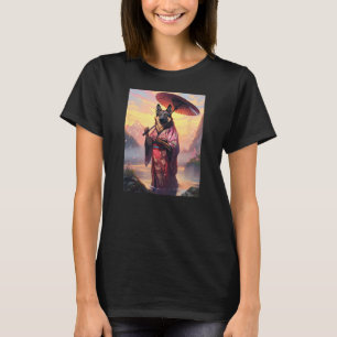 Camiseta Quimono de Pastor Alemão Cachorro Engraçado Geisha