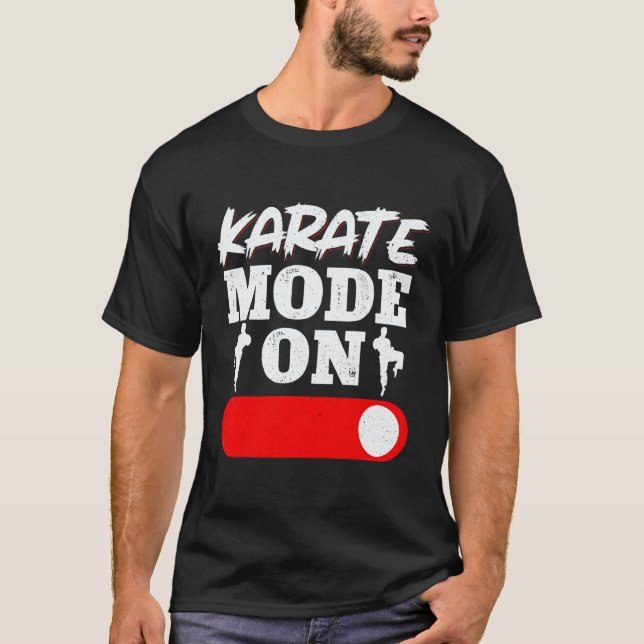Camiseta Quimono Uniforme de Karate Faixa Preta Modo Karate (Frente)