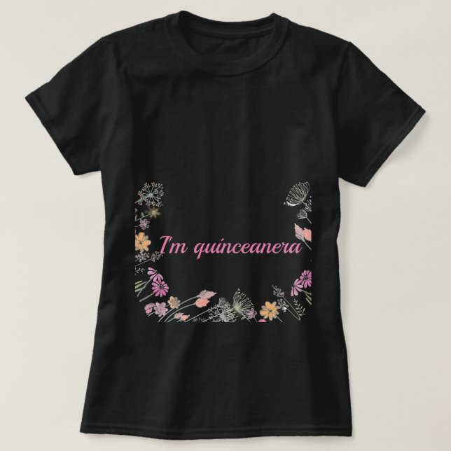 Camiseta Quinceanera Princesa Rosa T-Shirt (Frente do Design)