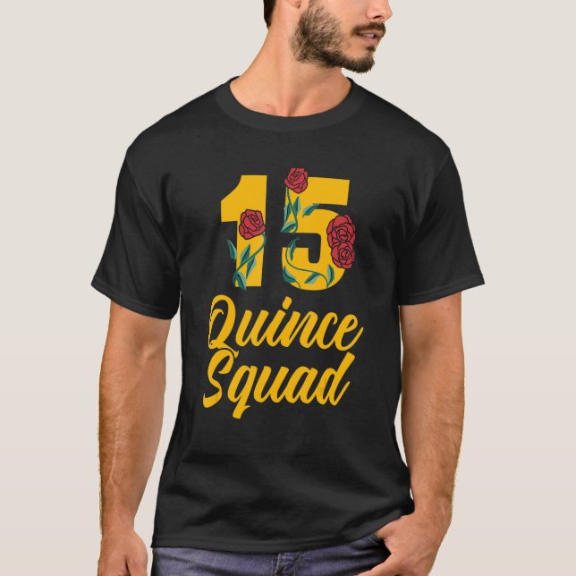 Camiseta Quinceanera Squad 15º Tema da Festa de aniversário (Frente)