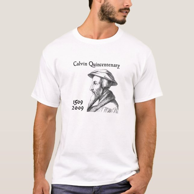 Camiseta Quingentenary de João Calvino (Frente)