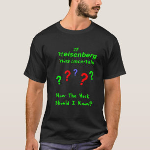 Camiseta Quintilha jocosa da incerteza de Heisenberg