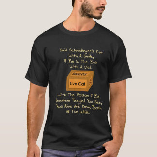 Camiseta Quintilha jocosa do gato de Schrodinger