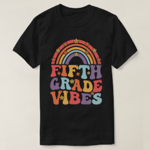 Camiseta Quinto Grau Vibes Boho Arco-Íris De Volta À Escola