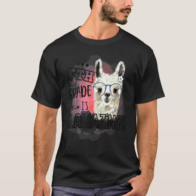 Camiseta Quinto Professor de 5º Ano É Llamazing Llama (Frente)