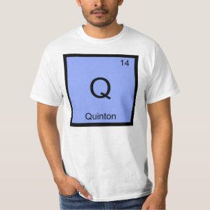 Camiseta Quinton Nome Elemento Químico Tabela Periódica