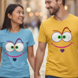 Camiseta Quirky Minimalist Smiley Face Heart Graphic Art