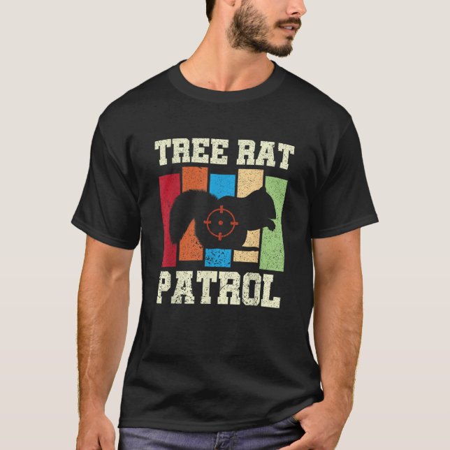 Camiseta Quirrel Hunter Rat Tree Patrol Varmint Squirrel H (Frente)