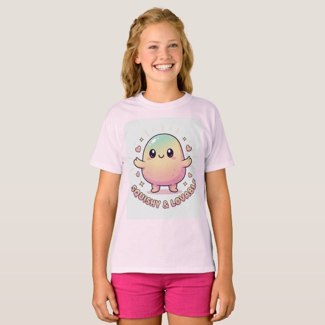 Camiseta quishy & Lovable – Cute Kawaii Character Design (Frente Completa)