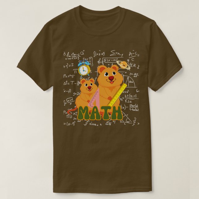 Camiseta quokas matemáticos (Frente do Design)