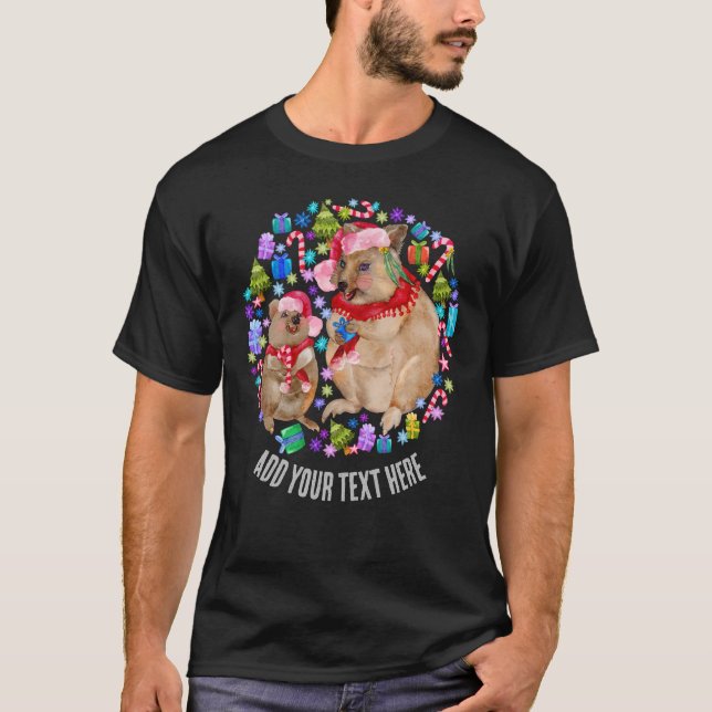 Camiseta Quokka de Natal Retroativo Personalizada (Frente)