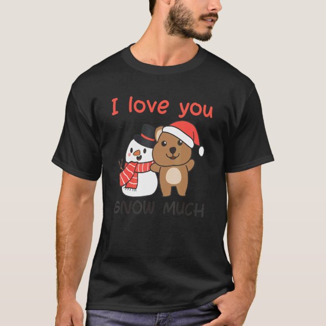 Camiseta Quokka I Love You Snow Much Snowman Pun (Frente)
