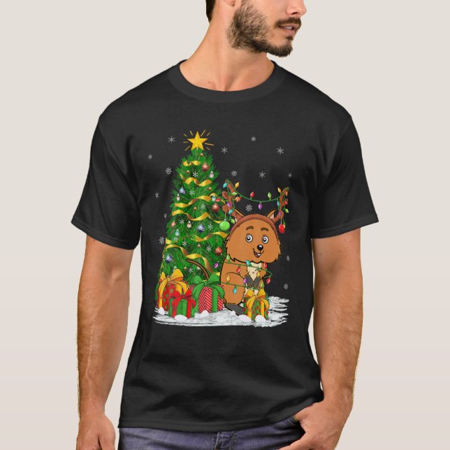 Camiseta Quokka Lover Matching Xmas Lighting Quokka Christm (Frente)